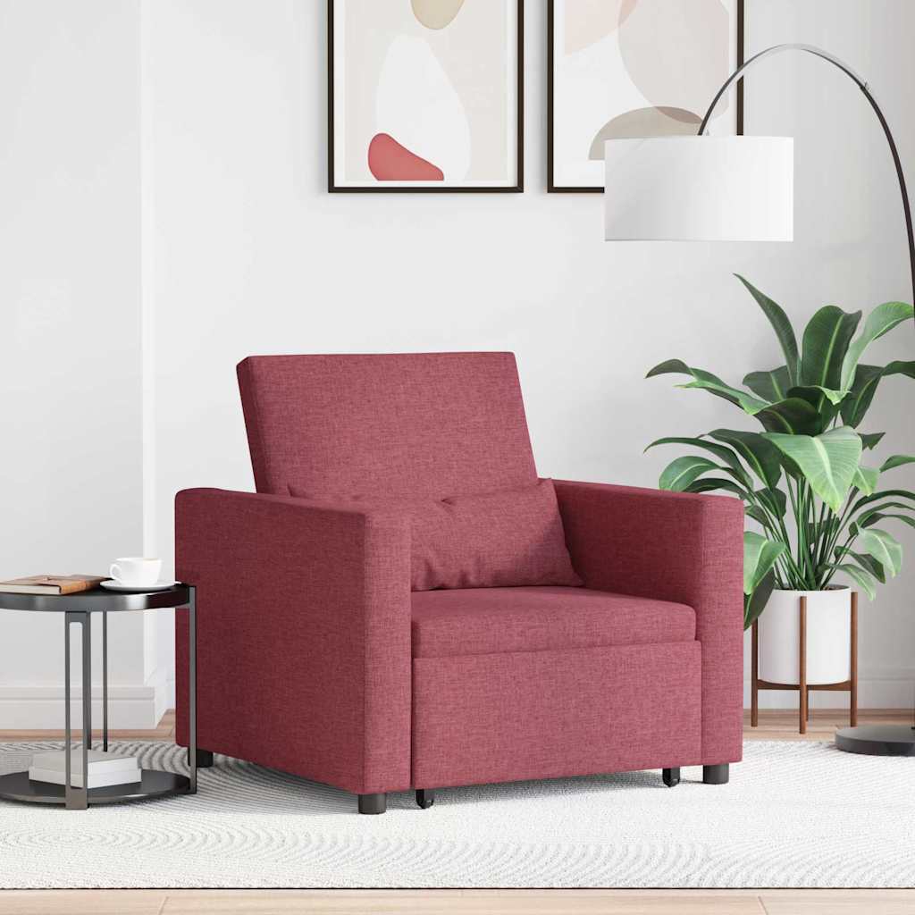Canapé Lit Simple Rouge bordeaux 90 x 165 x 87 cm tissu - XIOS