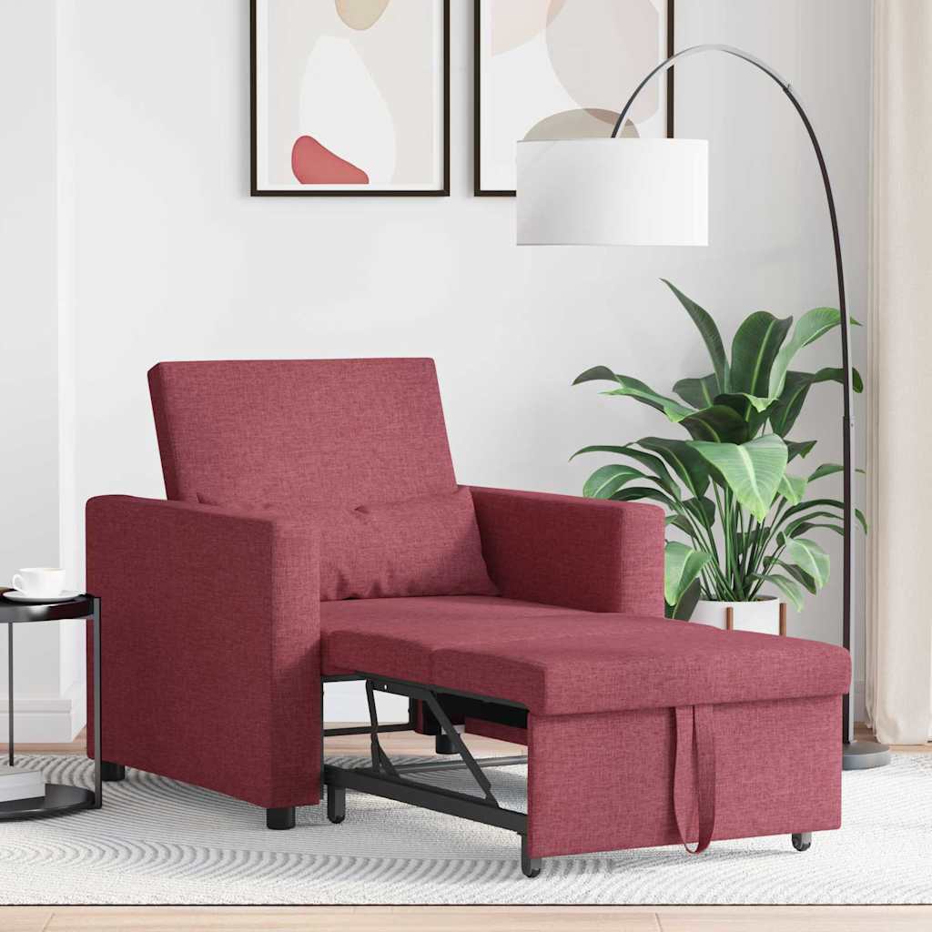 Canapé Lit Simple Rouge bordeaux 90 x 165 x 87 cm tissu - XIOS