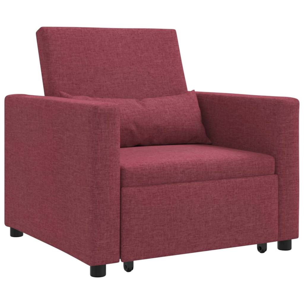 Canapé Lit Simple Rouge bordeaux 90 x 165 x 87 cm tissu - XIOS