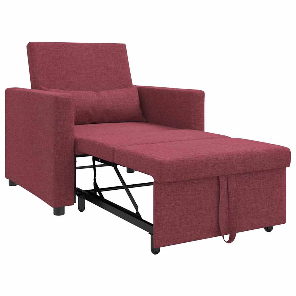 Canapé Lit Simple Rouge bordeaux 90 x 165 x 87 cm tissu - XIOS