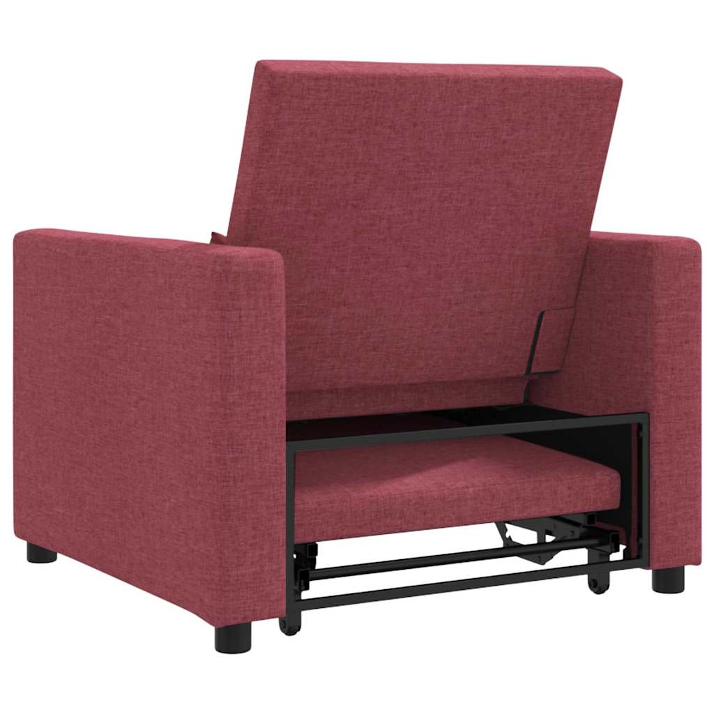 Canapé Lit Simple Rouge bordeaux 90 x 165 x 87 cm tissu - XIOS