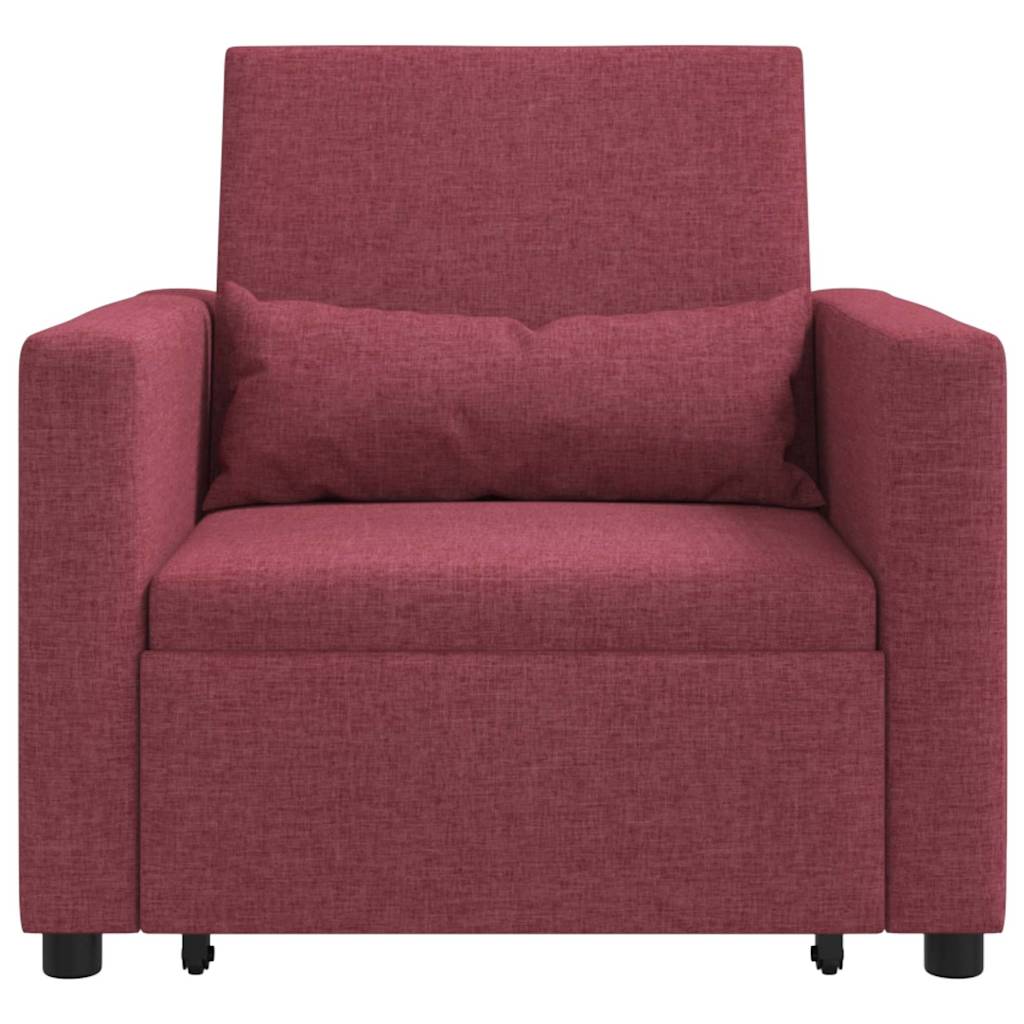 Canapé Lit Simple Rouge bordeaux 90 x 165 x 87 cm tissu - XIOS