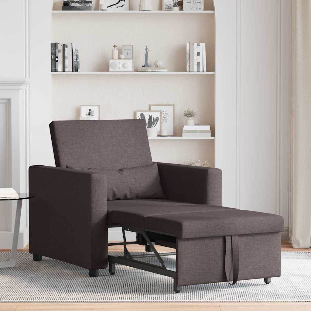 Canapé Lit Simple Marron foncé 90 x 165 x 87 cm tissu - XIOS