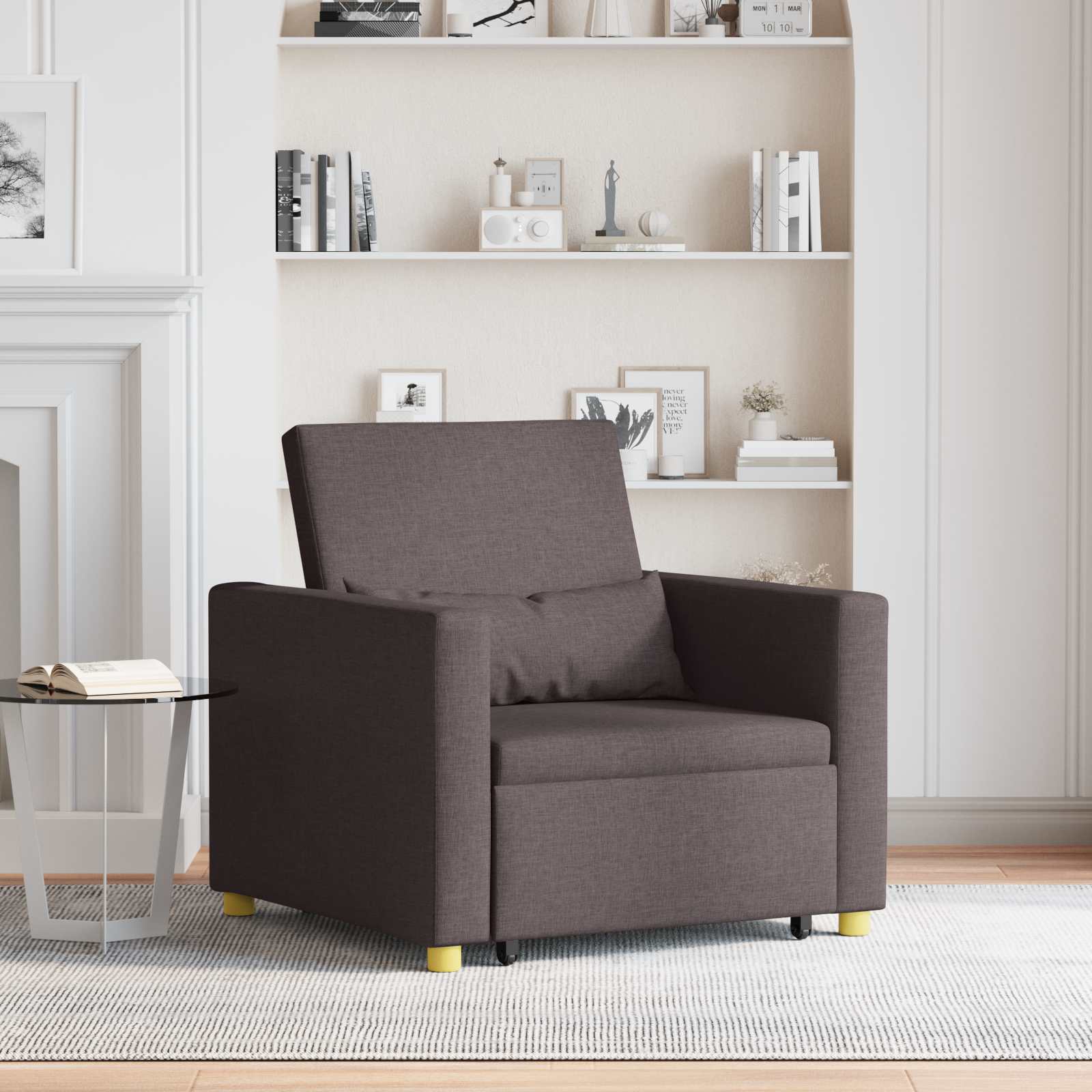 Canapé-lit escamotable simple Marron foncé 90 x 165 x 87 cm - XIOS