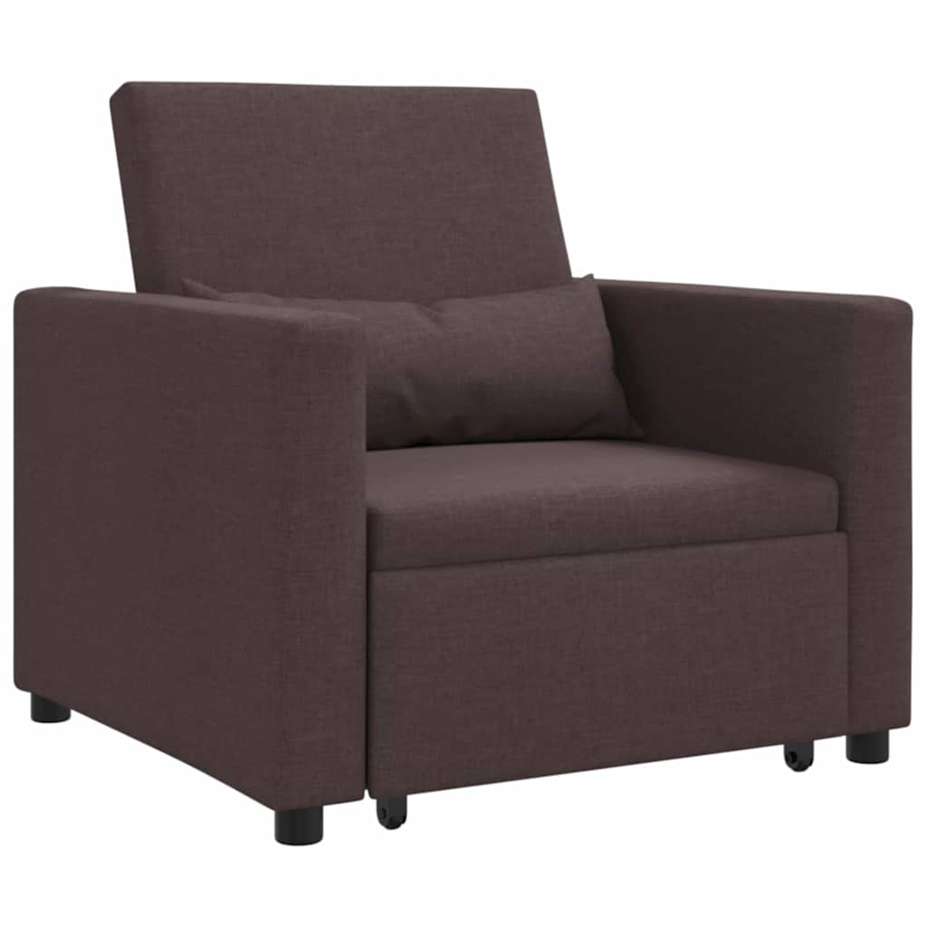 Canapé Lit Simple Marron foncé 90 x 165 x 87 cm tissu - XIOS