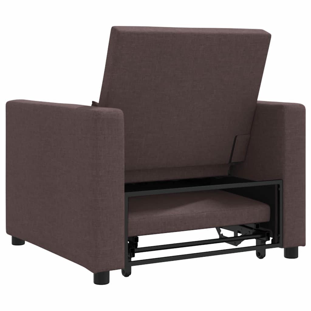 Canapé Lit Simple Marron foncé 90 x 165 x 87 cm tissu - XIOS