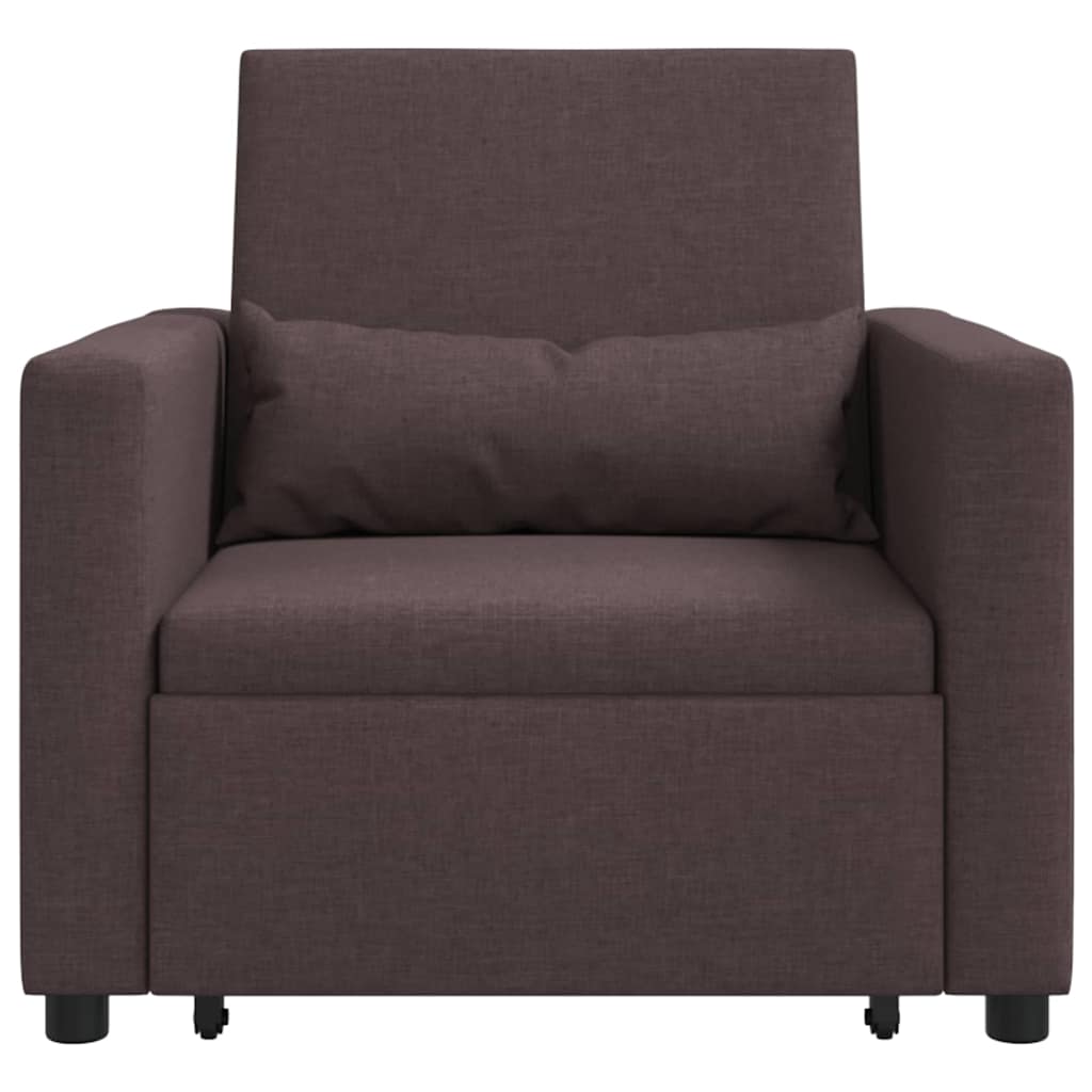 Canapé Lit Simple Marron foncé 90 x 165 x 87 cm tissu - XIOS