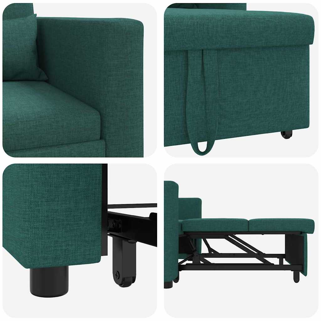 Canapé Lit Simple Vert foncé 90 x 165 x 87 cm tissu - XIOS