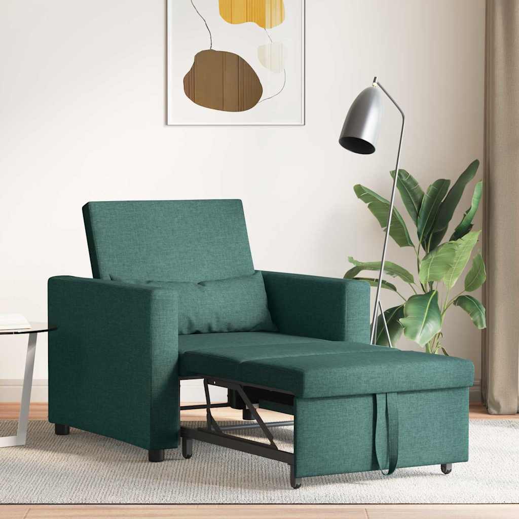 Canapé Lit Simple Vert foncé 90 x 165 x 87 cm tissu - XIOS