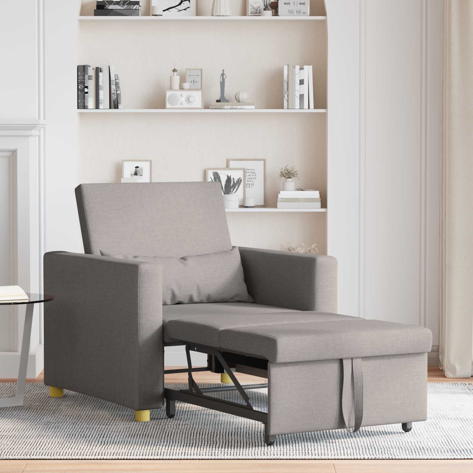 Canapé-lit escamotable simple Taupe tissu