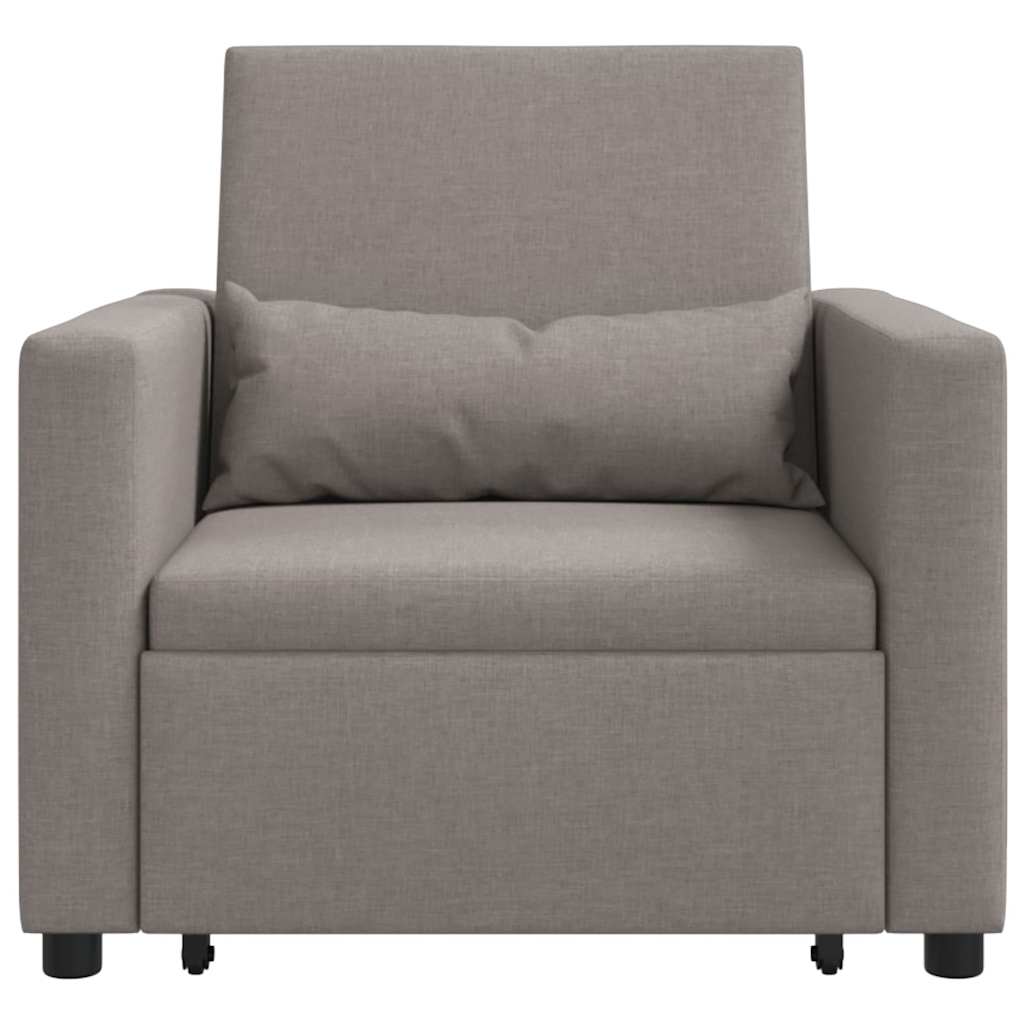 Canapé Lit Simple avec des roues Taupe 90 x 165 x 87 cm tissu - XIOS