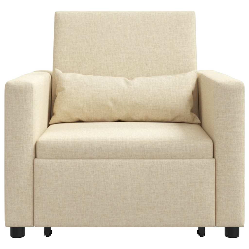 Canapé Lit Simple avec des roues Crème 90 x 165 x 87 cm tissu - XIOS