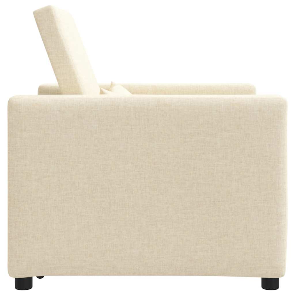 Canapé Lit Simple avec des roues Crème 90 x 165 x 87 cm tissu - XIOS