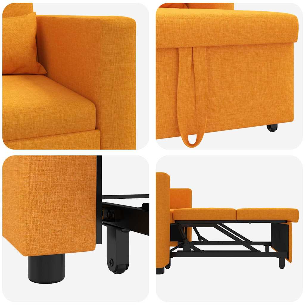 Canapé Lit Simple Jaune foncé 90 x 165 x 87 cm tissu - XIOS