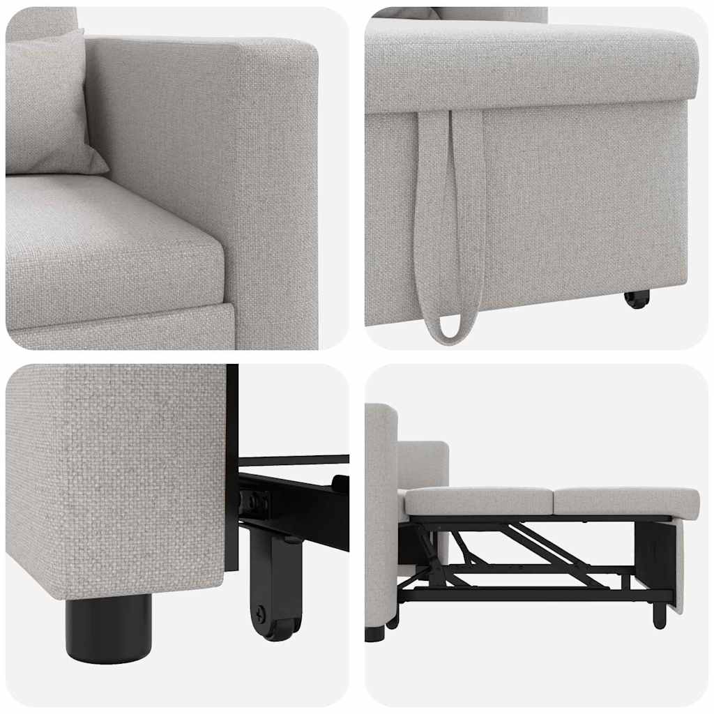 Canapé Lit Simple Gris nuage 90 x 165 x 87 cm tissu - XIOS