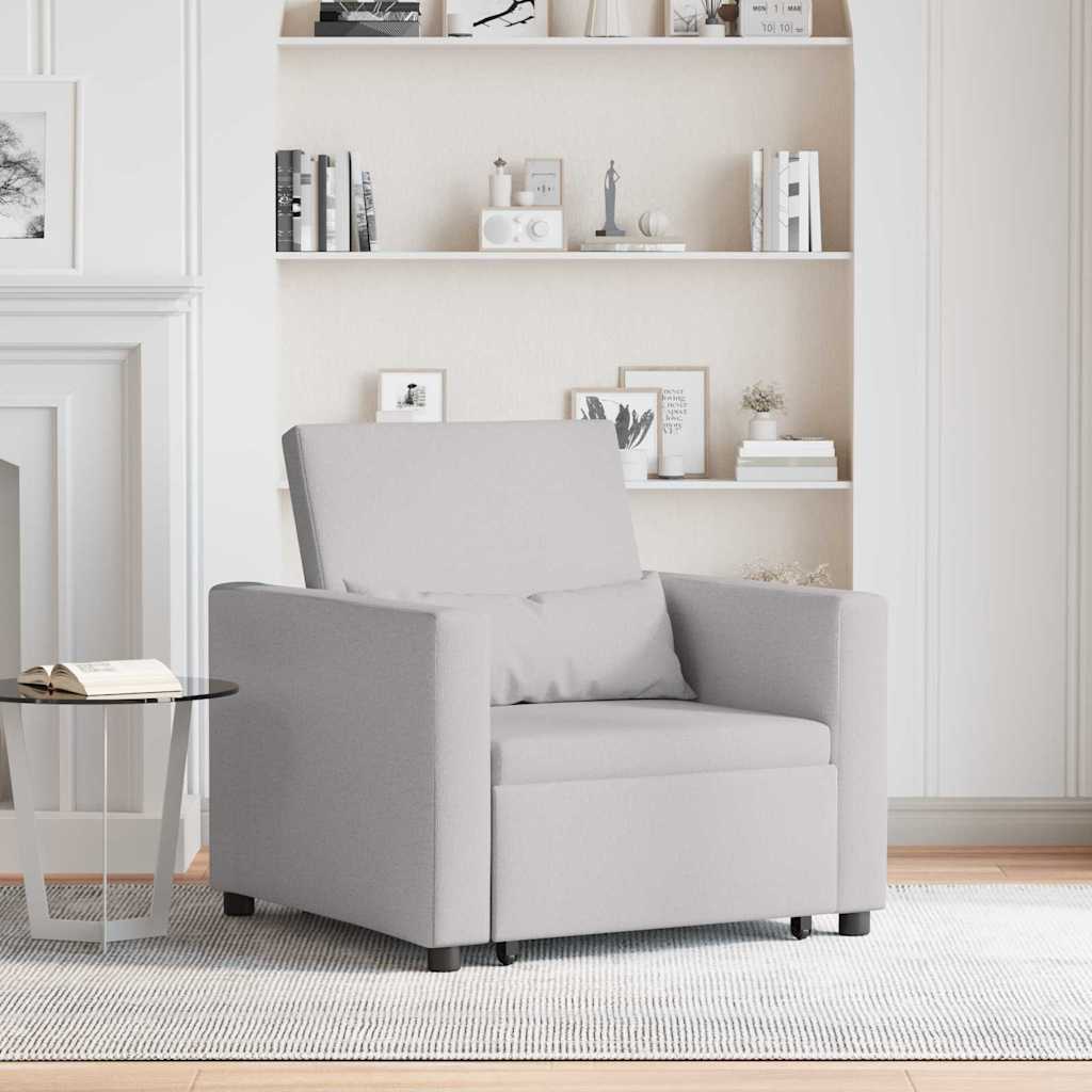 Canapé Lit Simple Gris nuage 90 x 165 x 87 cm tissu - XIOS