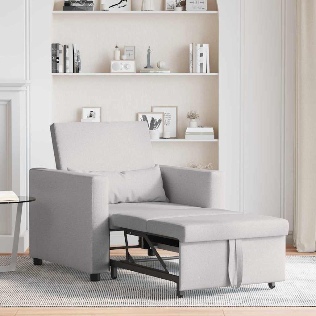 Canapé Lit Simple Gris nuage 90 x 165 x 87 cm tissu - XIOS