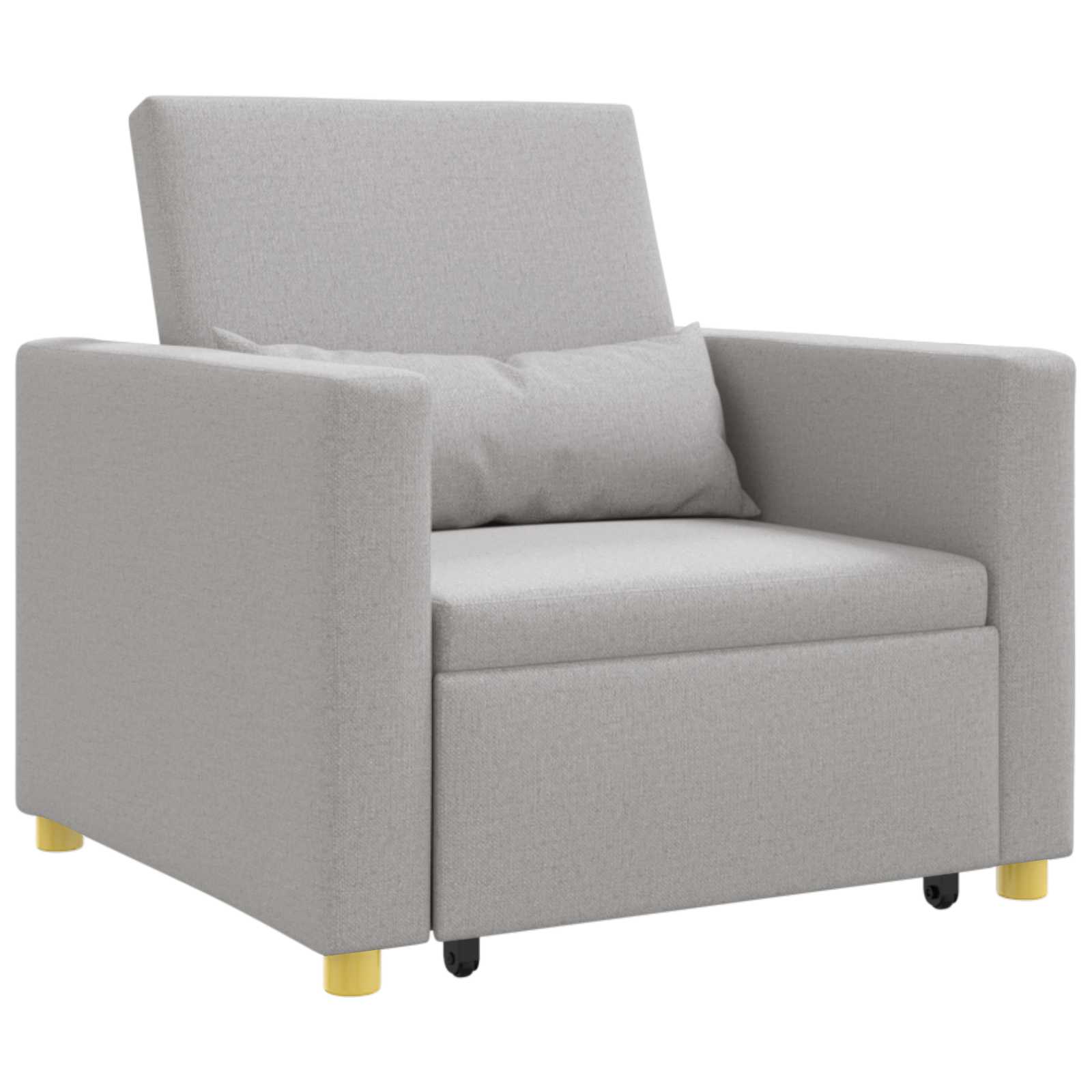 Canapé-lit escamotable simple avec des roues Gris nuage tissu
