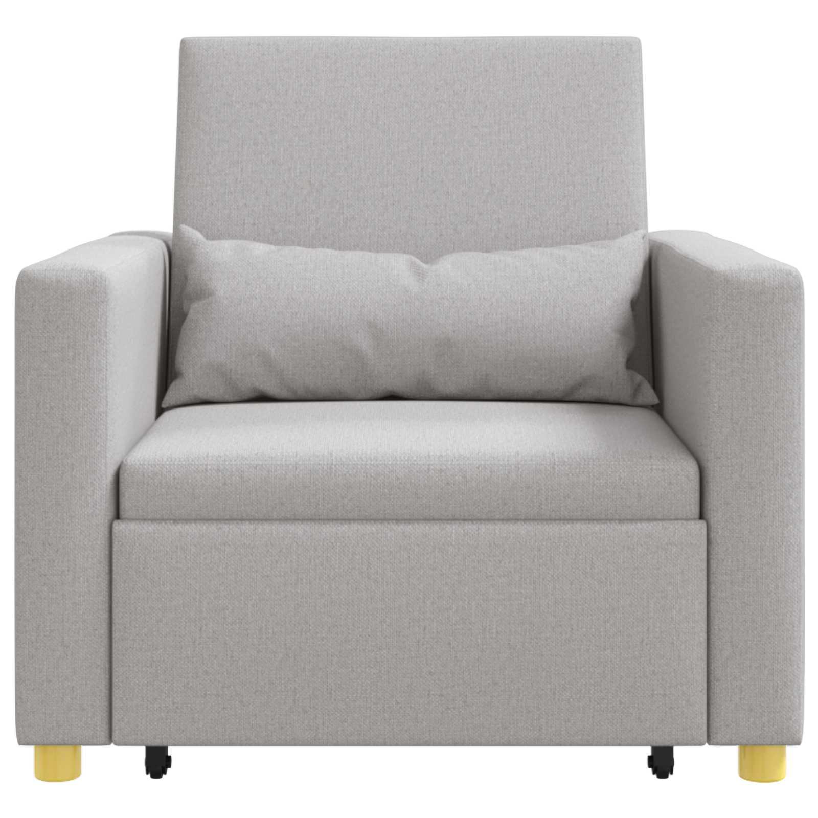 Canapé-lit escamotable simple avec des roues Gris nuage tissu