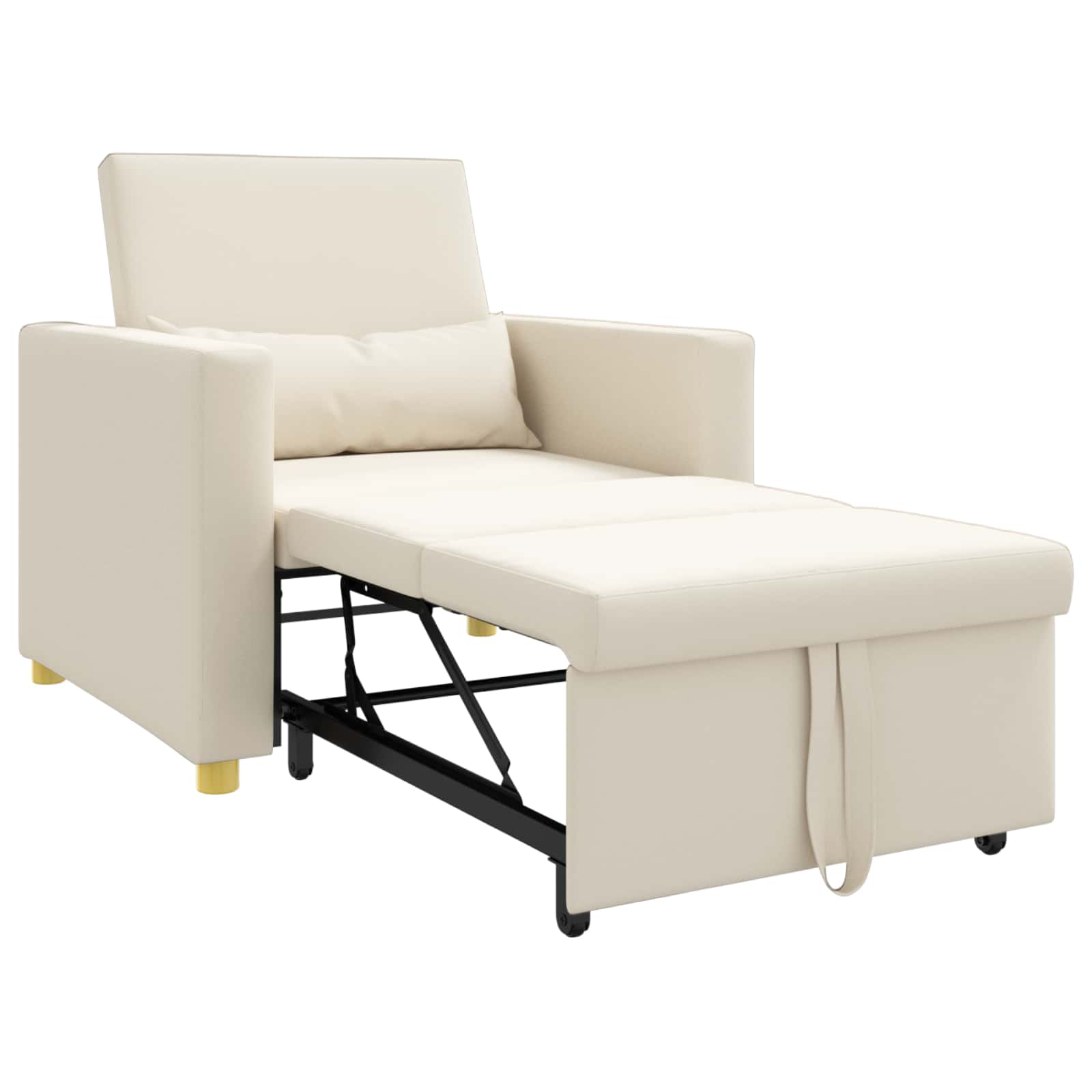 Canapé-lit escamotable simple Blanc crème 90 x 165 x 87 cm - XIOS