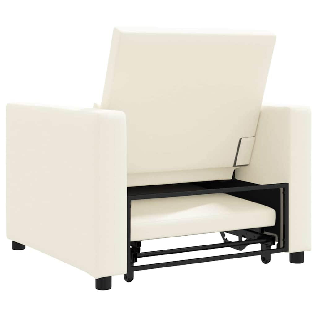 Canapé Lit Simple Blanc crème 90 x 165 x 87 cm tissu - XIOS