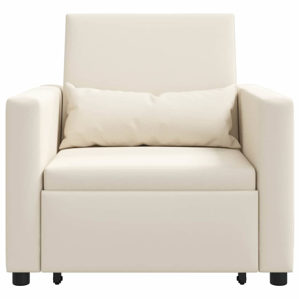 Canapé Lit Simple Blanc crème 90 x 165 x 87 cm tissu - XIOS