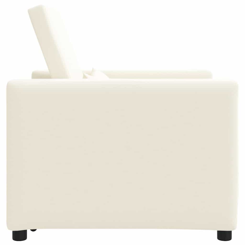 Canapé Lit Simple Blanc crème 90 x 165 x 87 cm tissu - XIOS