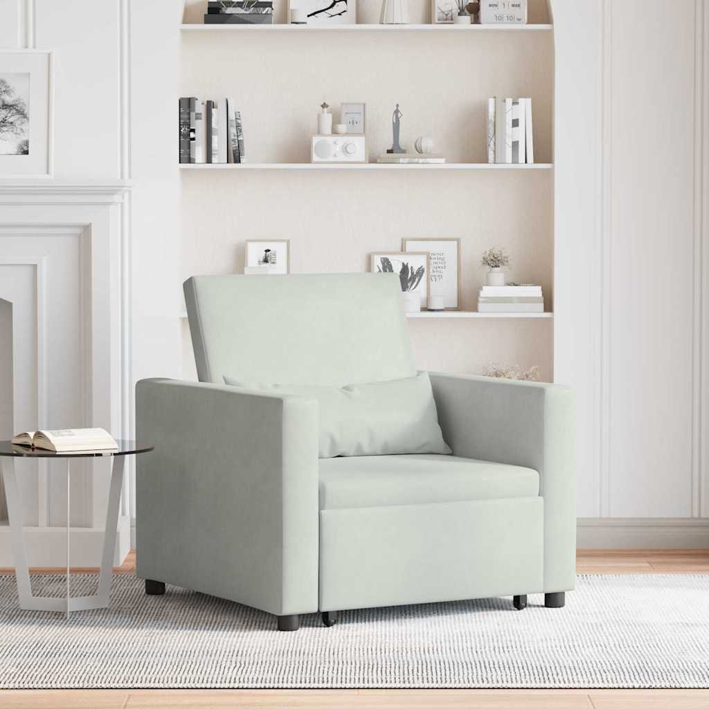 Canapé Lit Simple Gris clair 90 x 165 x 87 cm Velours - XIOS