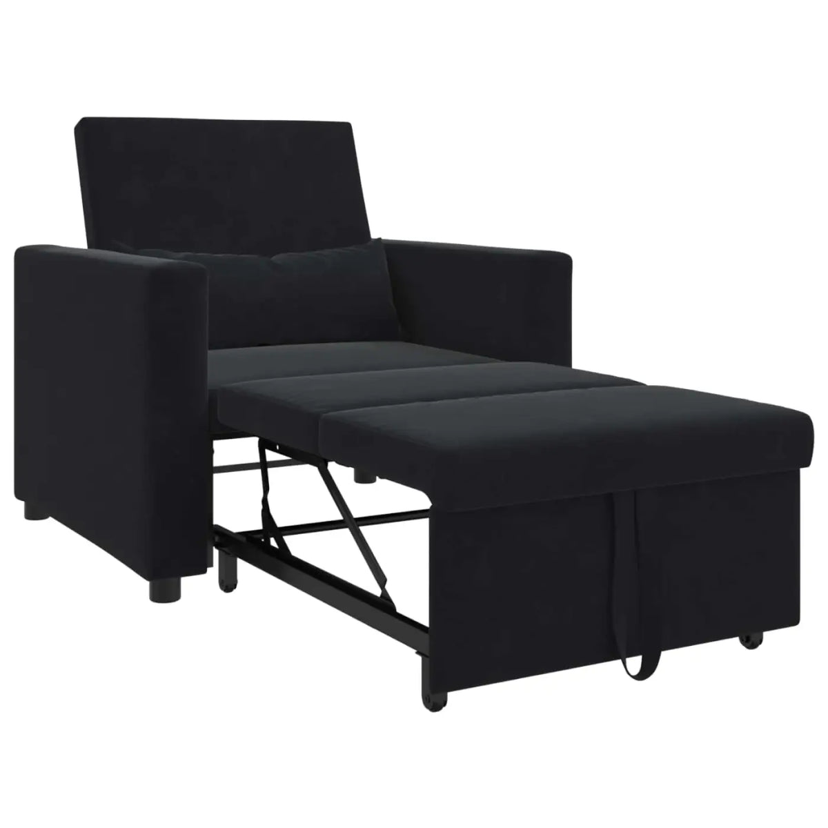 Canapé-lit escamotable simple avec des roues Noir Velours - XIOS