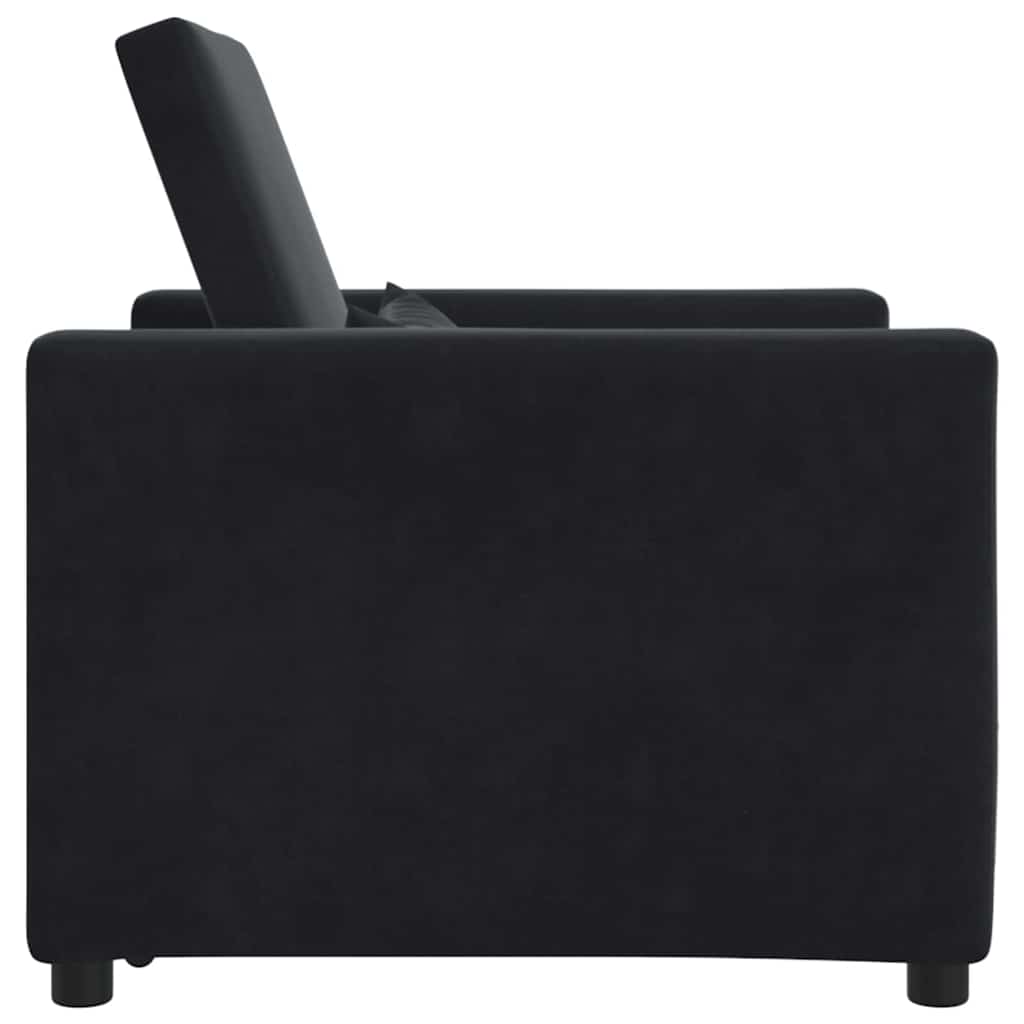 Canapé Lit Simple avec des roues Noir 90 x 165 x 87 cm Velours - XIOS