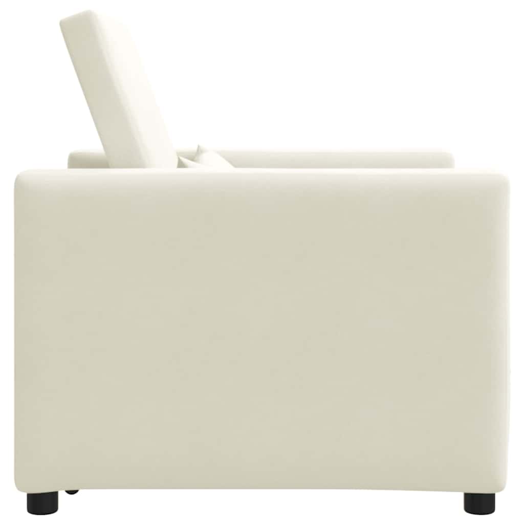 Canapé Lit Simple avec des roues Crème 90 x 165 x 87 cm Velours - XIOS