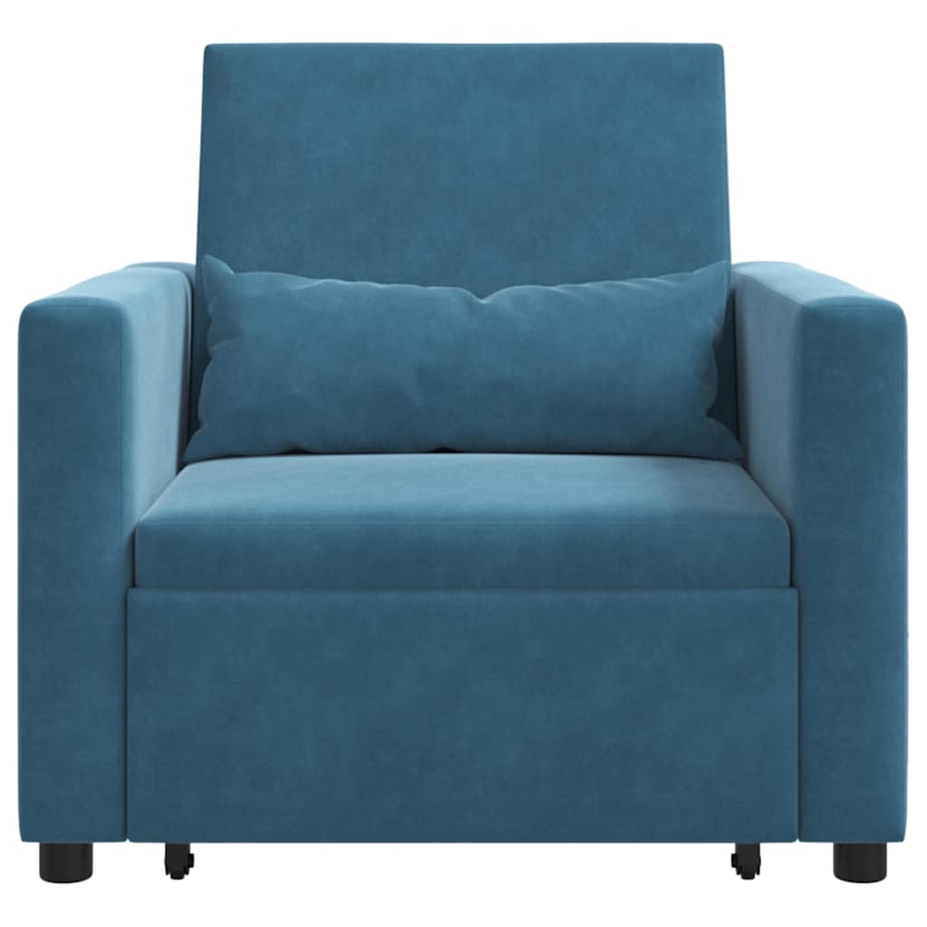 Canapé Lit Simple avec des roues Bleu 90 x 165 x 87 cm Velours - XIOS