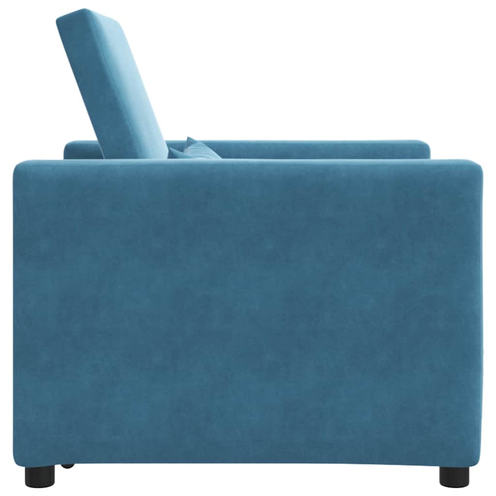 Canapé Lit Simple avec des roues Bleu 90 x 165 x 87 cm Velours - XIOS