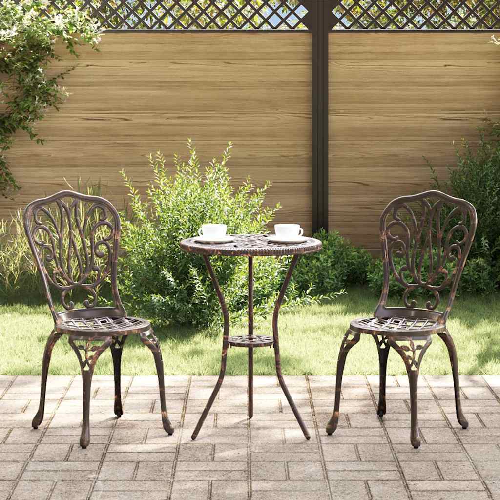 Ensemble bistro de jardin 3 pcs Bronze Aluminium - XIOS