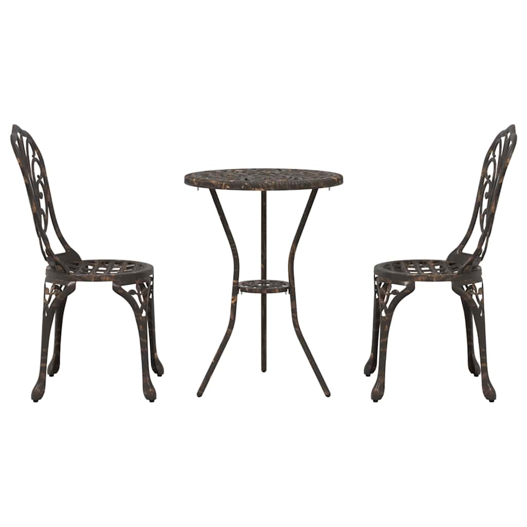 Ensemble bistro de jardin 3 pcs Bronze Aluminium - XIOS