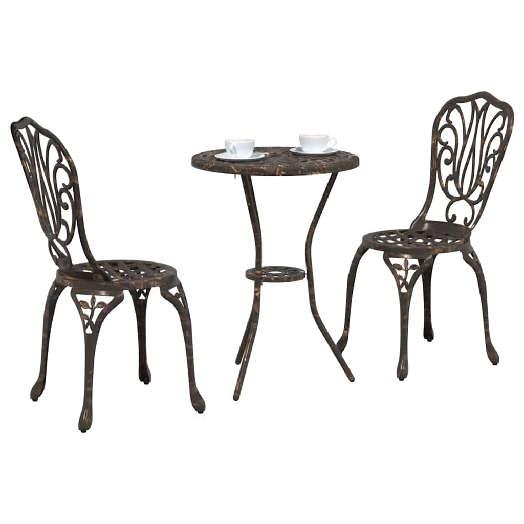 Ensemble bistro de jardin 3 pcs Bronze Aluminium - XIOS
