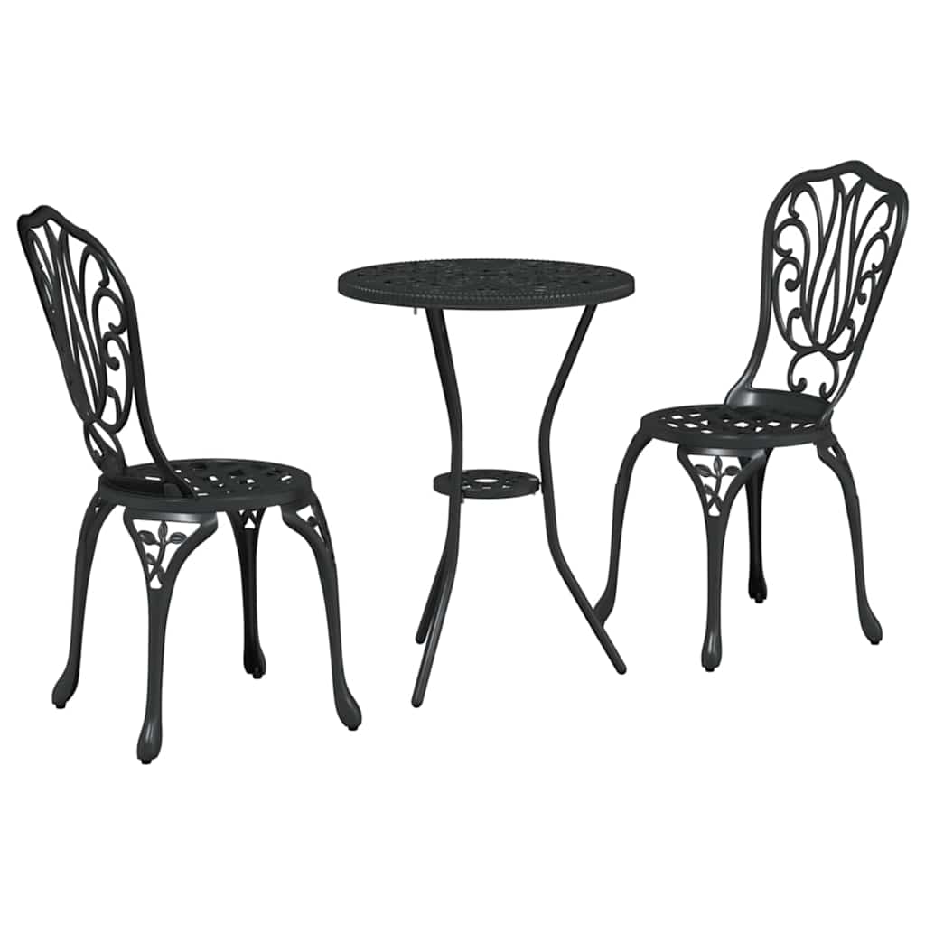 Ensemble bistro de jardin 3 pcs Noir Aluminium - XIOS