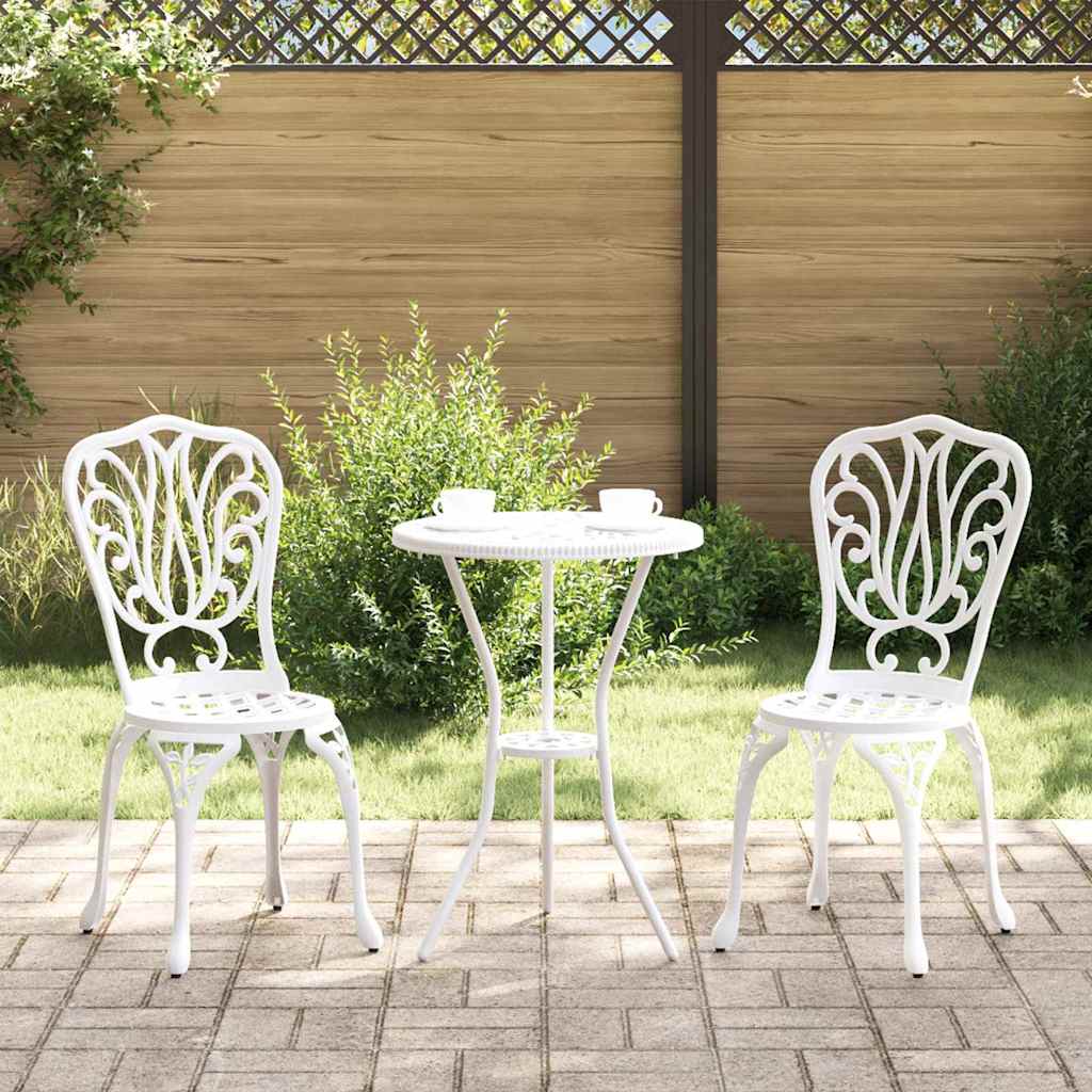Ensemble bistro de jardin 3 pcs Blanc Aluminium - XIOS