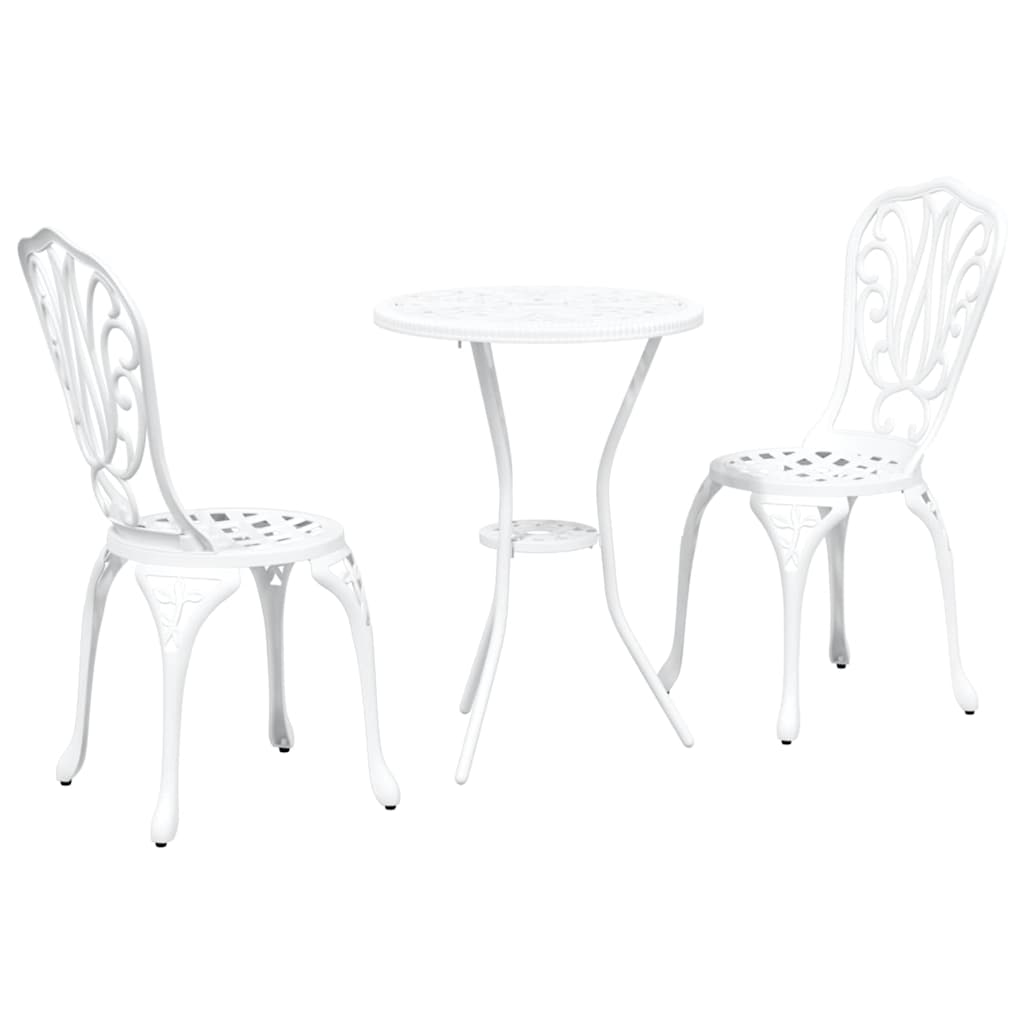 Ensemble bistro de jardin 3 pcs Blanc Aluminium - XIOS