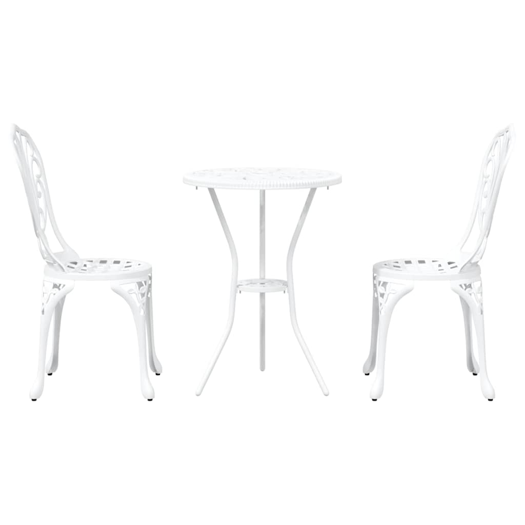 Ensemble bistro de jardin 3 pcs Blanc Aluminium - XIOS