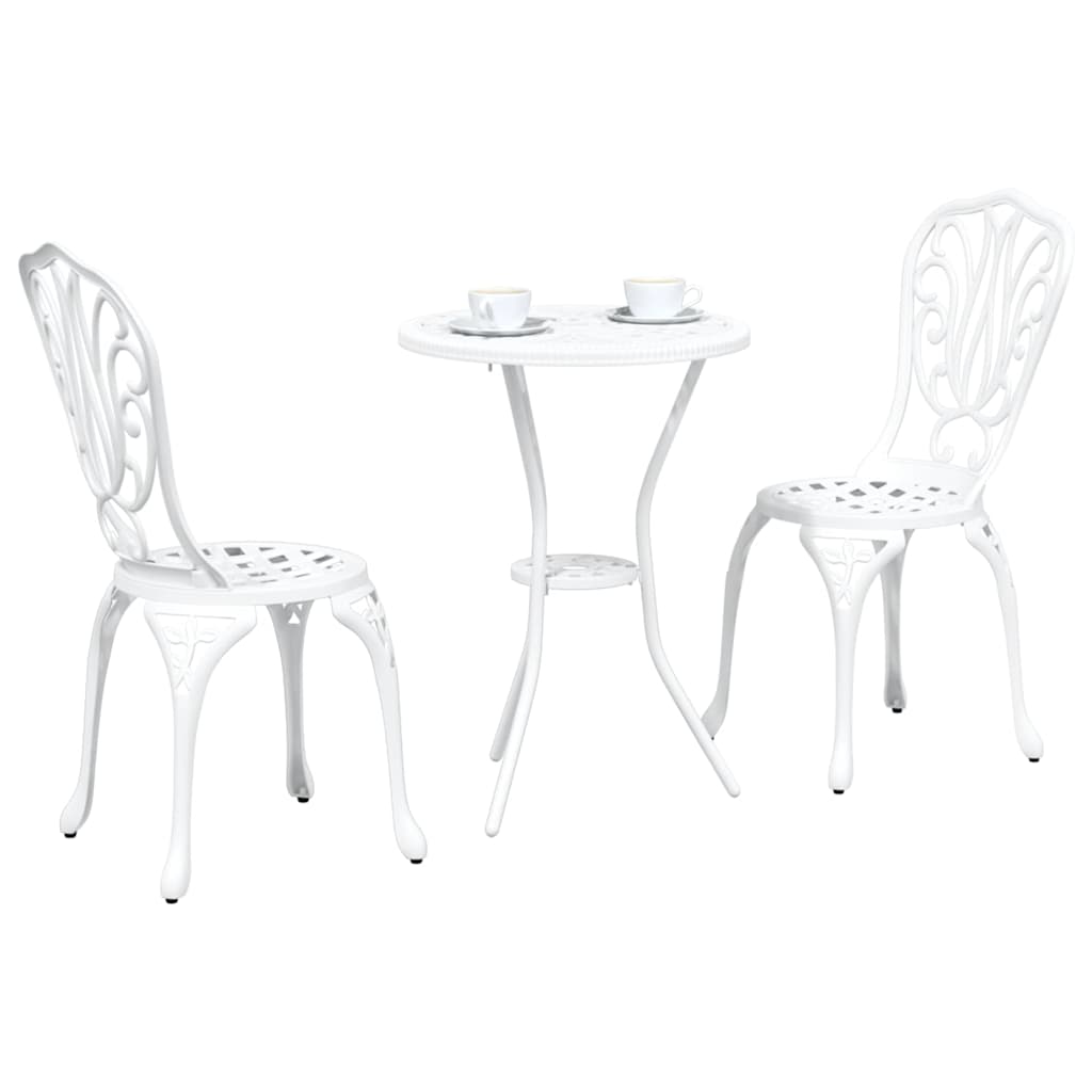 Ensemble bistro de jardin 3 pcs Blanc Aluminium - XIOS