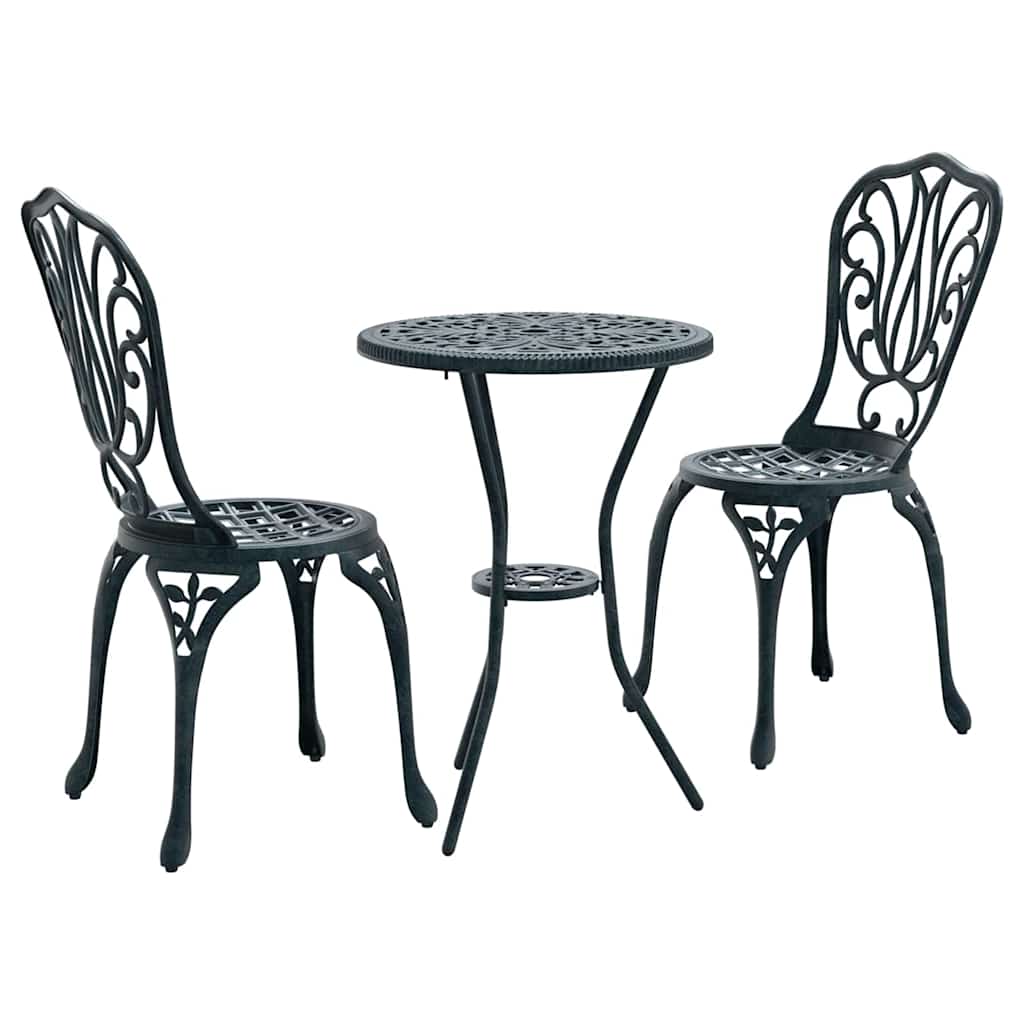 Ensemble bistro de jardin 3 pcs Vert Aluminium - XIOS