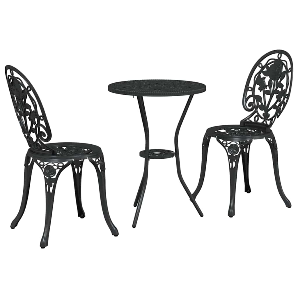 Ensemble bistro de jardin 3 pcs Noir Aluminium - XIOS
