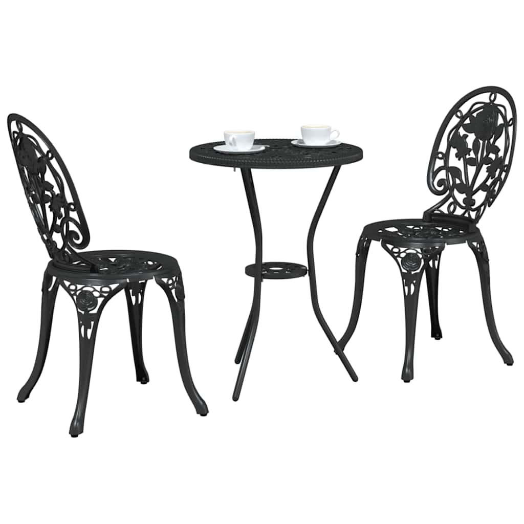 Ensemble bistro de jardin 3 pcs Noir Aluminium - XIOS