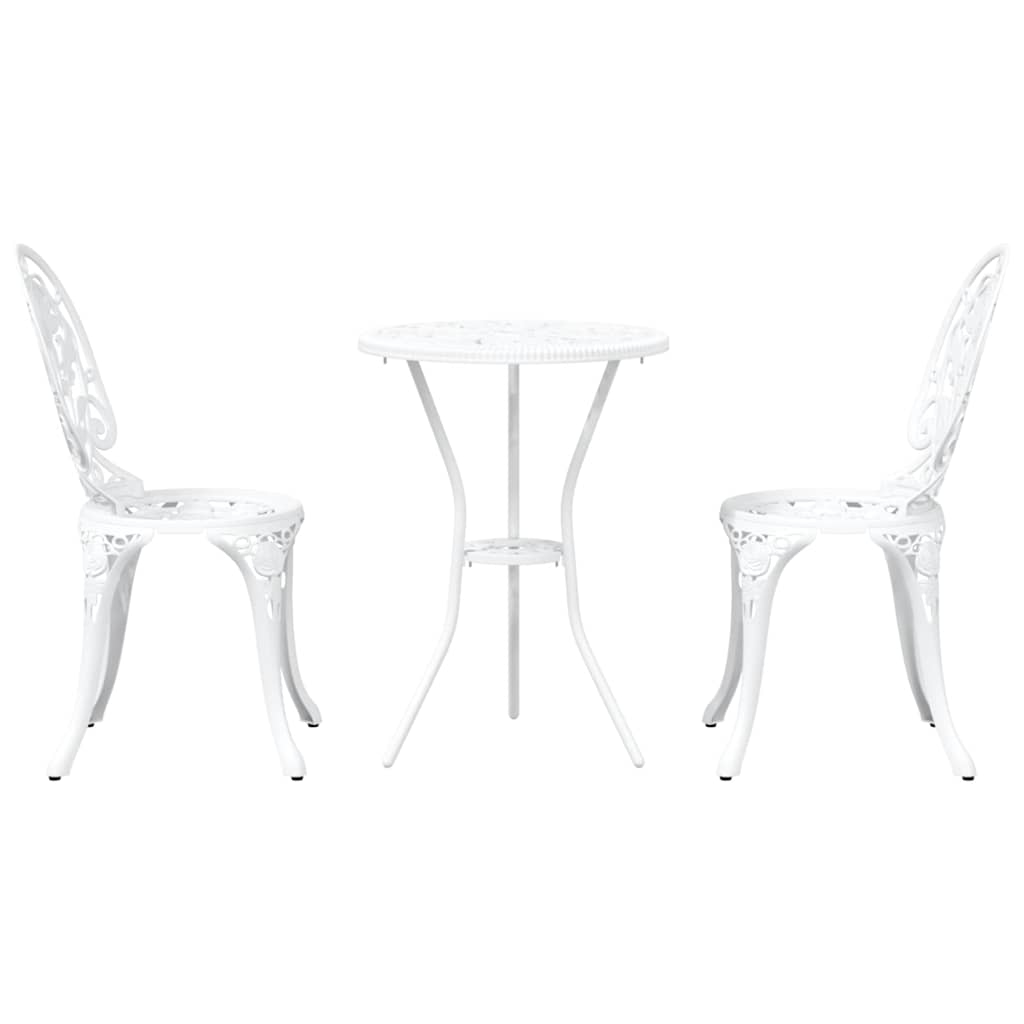 Ensemble bistro de jardin 3 pcs Blanc Aluminium - XIOS