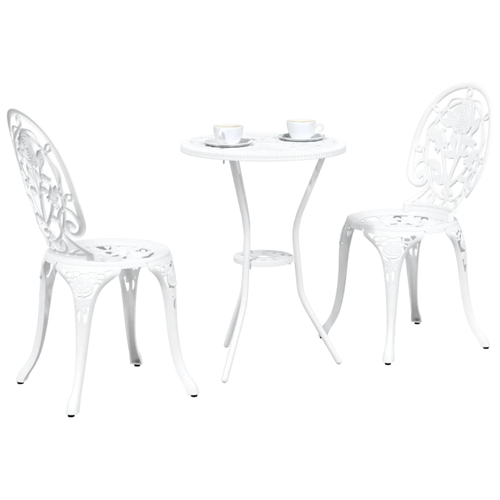 Ensemble bistro de jardin 3 pcs Blanc Aluminium - XIOS
