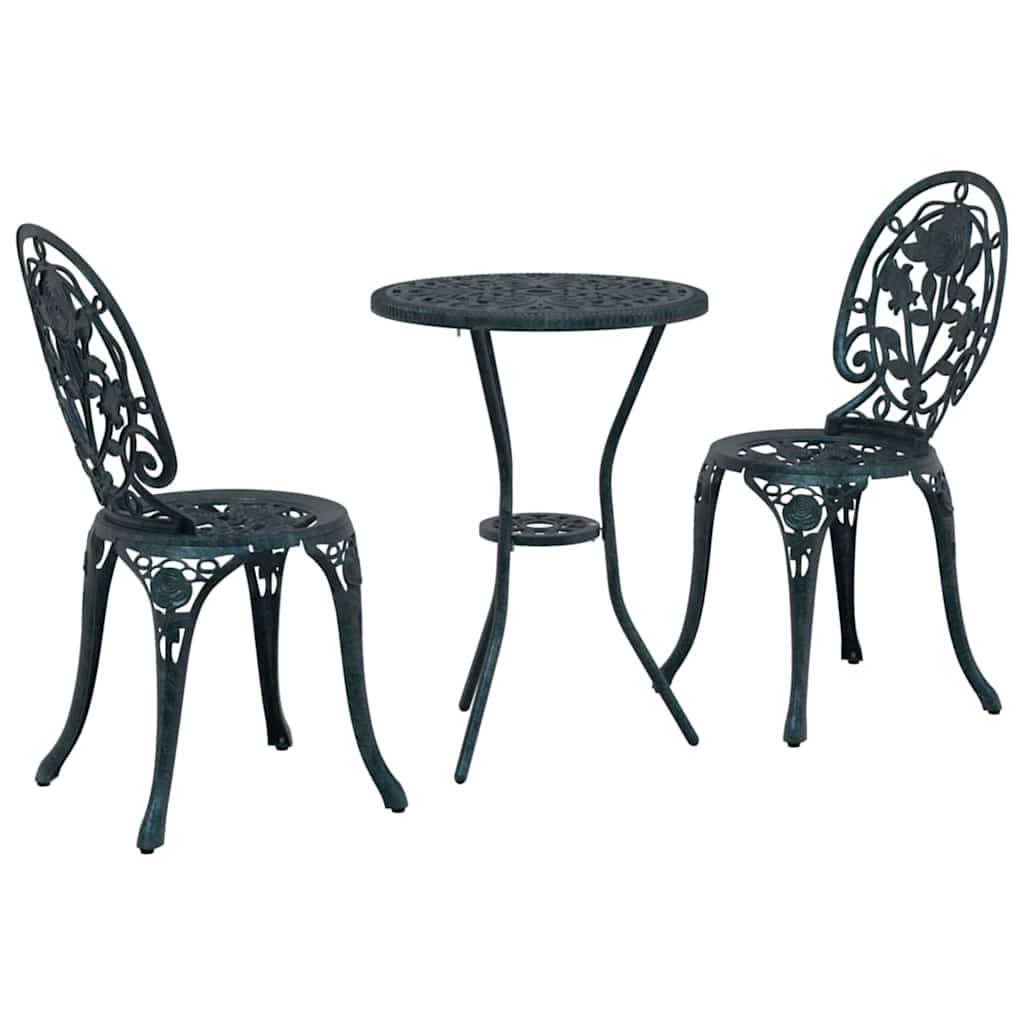Ensemble bistro de jardin 3 pcs Vert Aluminium - XIOS