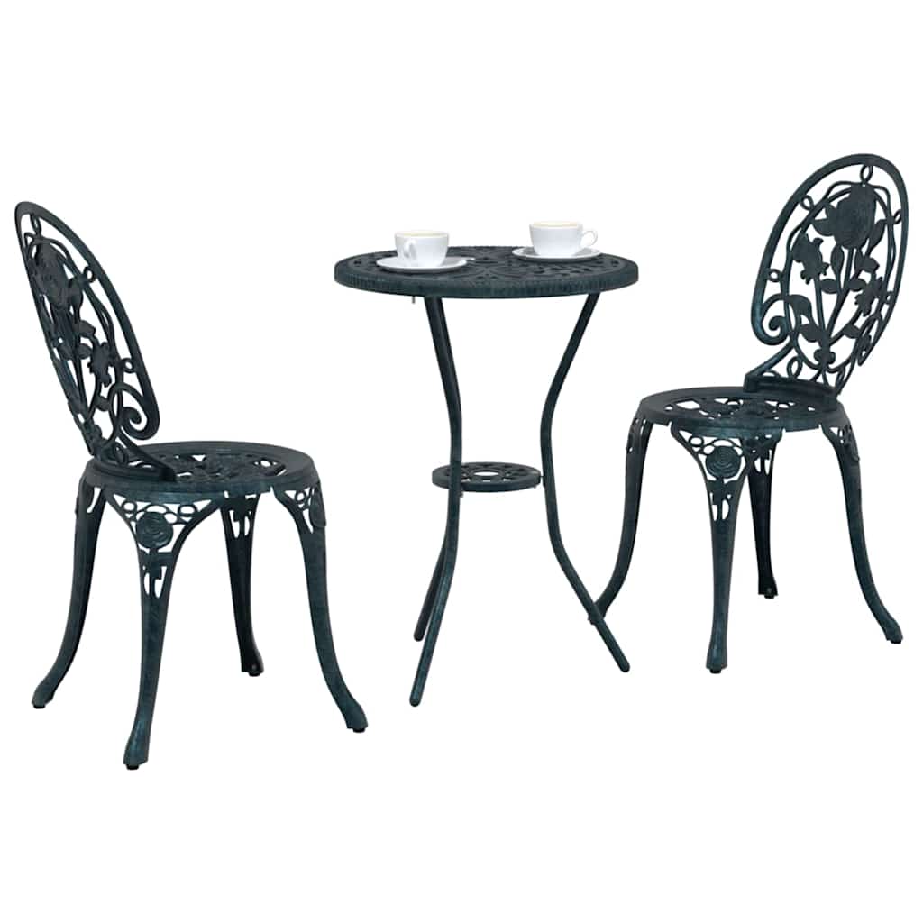 Ensemble bistro de jardin 3 pcs Vert Aluminium - XIOS