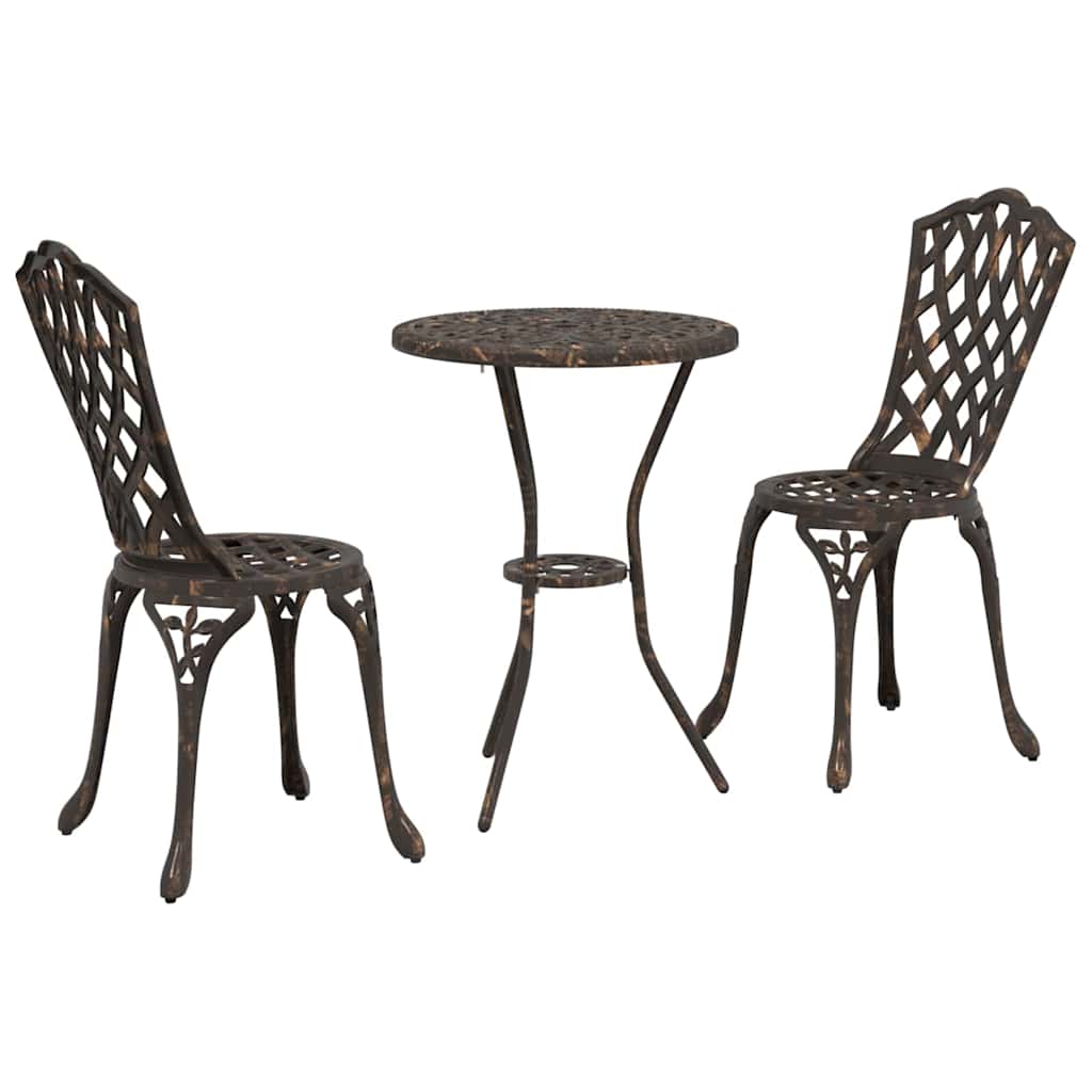 Ensemble bistro de jardin 3 pcs Bronze Aluminium - XIOS