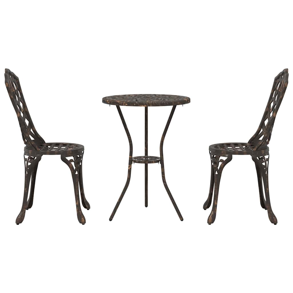Ensemble bistro de jardin 3 pcs Bronze Aluminium - XIOS